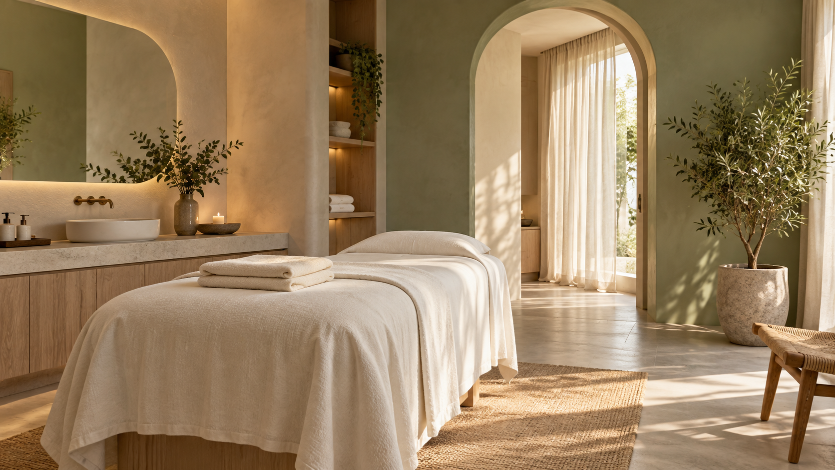 Ambiente rilassante di uno studio estetico